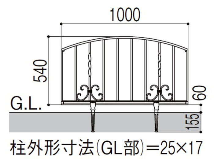 正規】LIXILラフィーネ4型鋳物 フェンスを値引45%工事販売