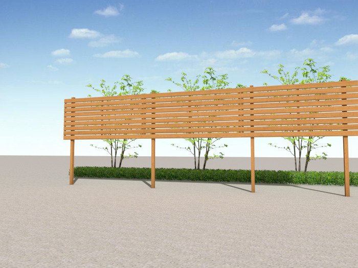 正規】LIXIL木製調AA YS3型 横スリット(板張り) アルミ多段柱 上段のみ形材 フェンスを値引45%工事販売
