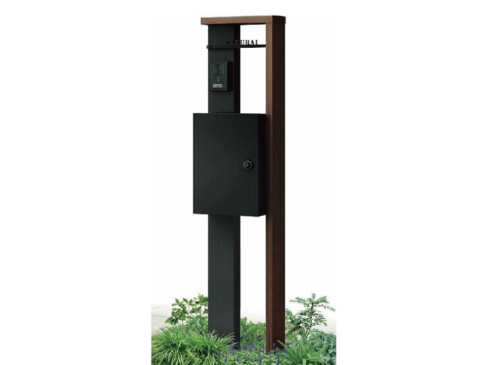 正規】YKKAP木製調 ルシアスポストユニットHD01型機能門柱 照明あり 機能門柱を値引43%工事販売