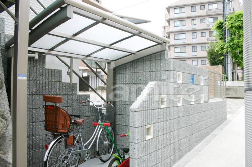 川西市　リフォーム外構工事　郵便ポスト・・ピボット　自転車屋根