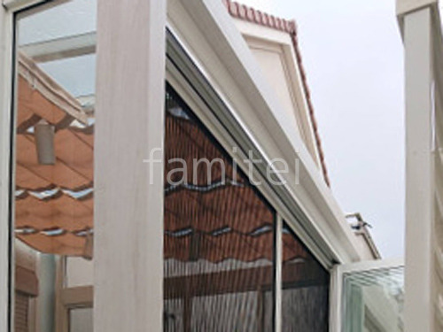 ガーデンサンルーム  三協アルミ 木製調 ハピーナリラ フラット屋根