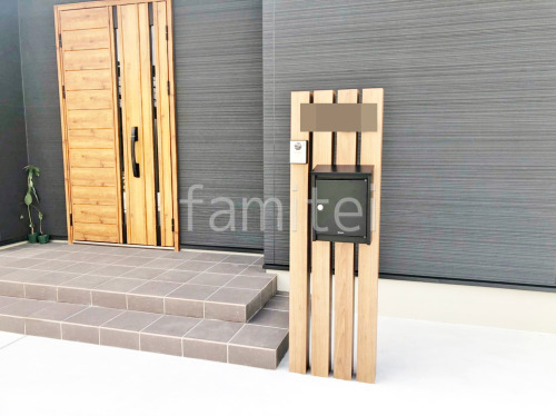 木製調デザインアルミ角柱門柱 LIXIL 枕木材 角材