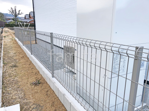 スチールメッシュ フェンス YKKAP イーネット3F型 スチール柱 境界・メッシュ ブロック塀 （化粧ブロック） ユニソン シルマ 